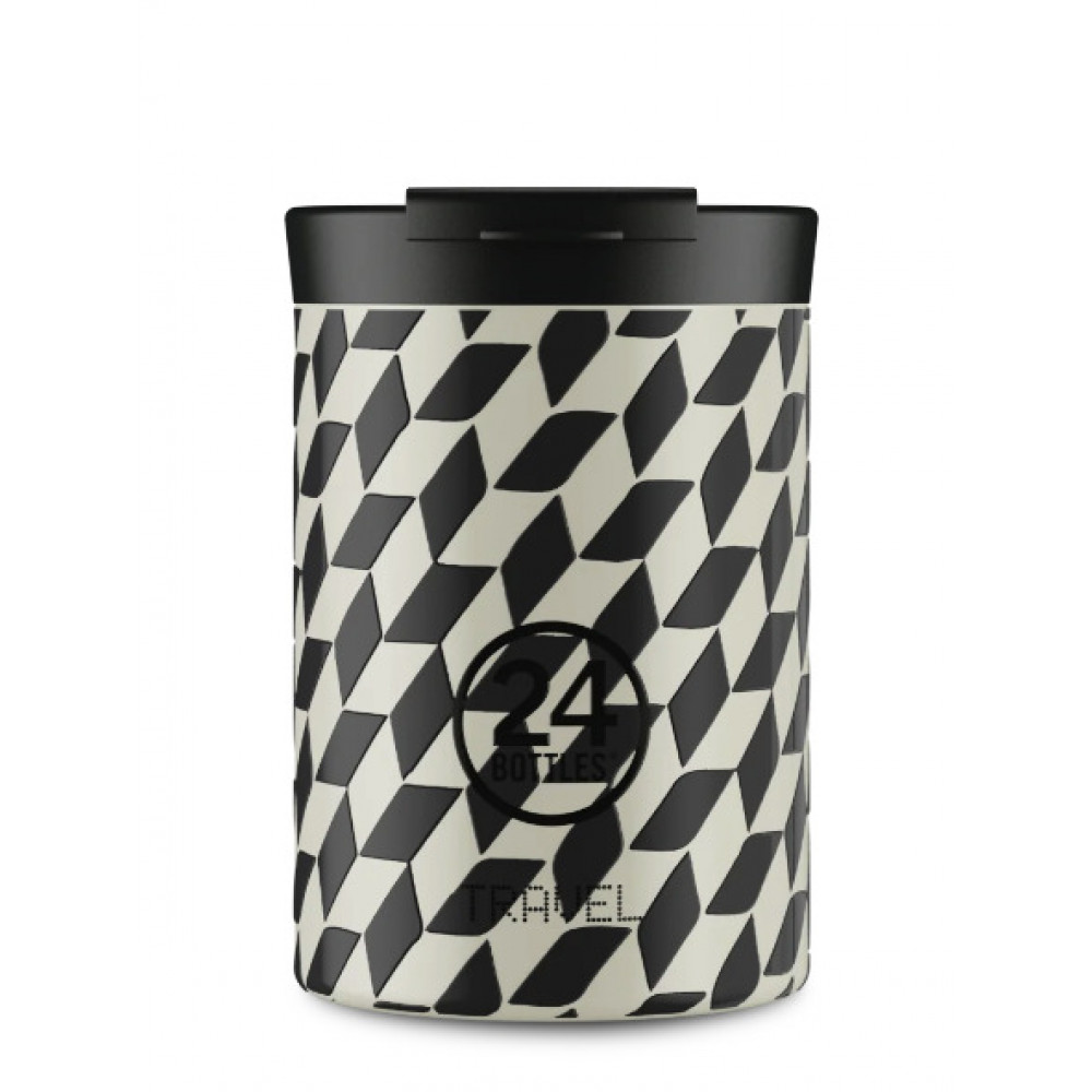 24Bottles Travel Tumbler Ανοξείδωτο Ποτήρι Θερμός 0.35lt (Groovy White)