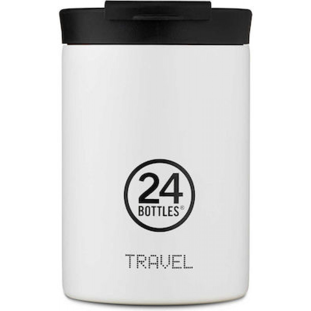 24Bottles Travel Tumbler Stone Ανοξείδωτο Ποτήρι Θερμός 0.35lt (Ice White)