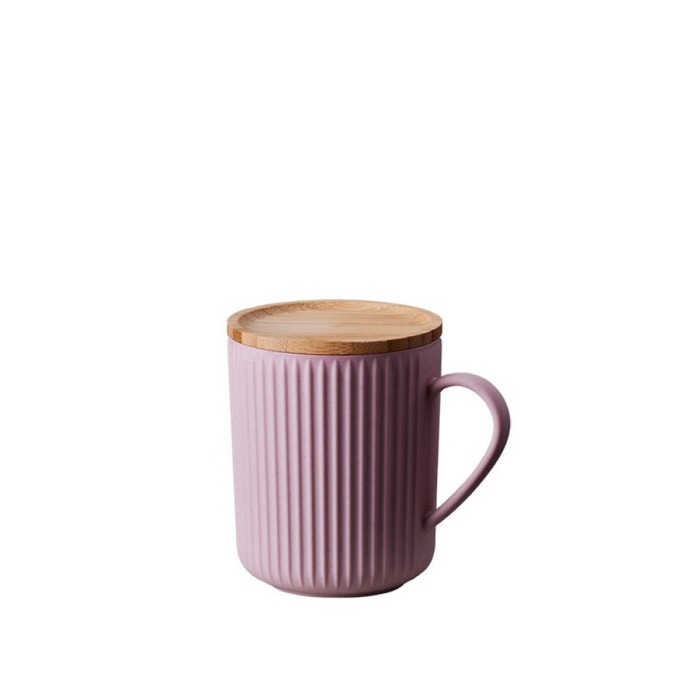 Bioloco Plant Deluxe Cup Κούπα με ξύλινο καπάκι 350ml BPDT607 (Dusty Pink)