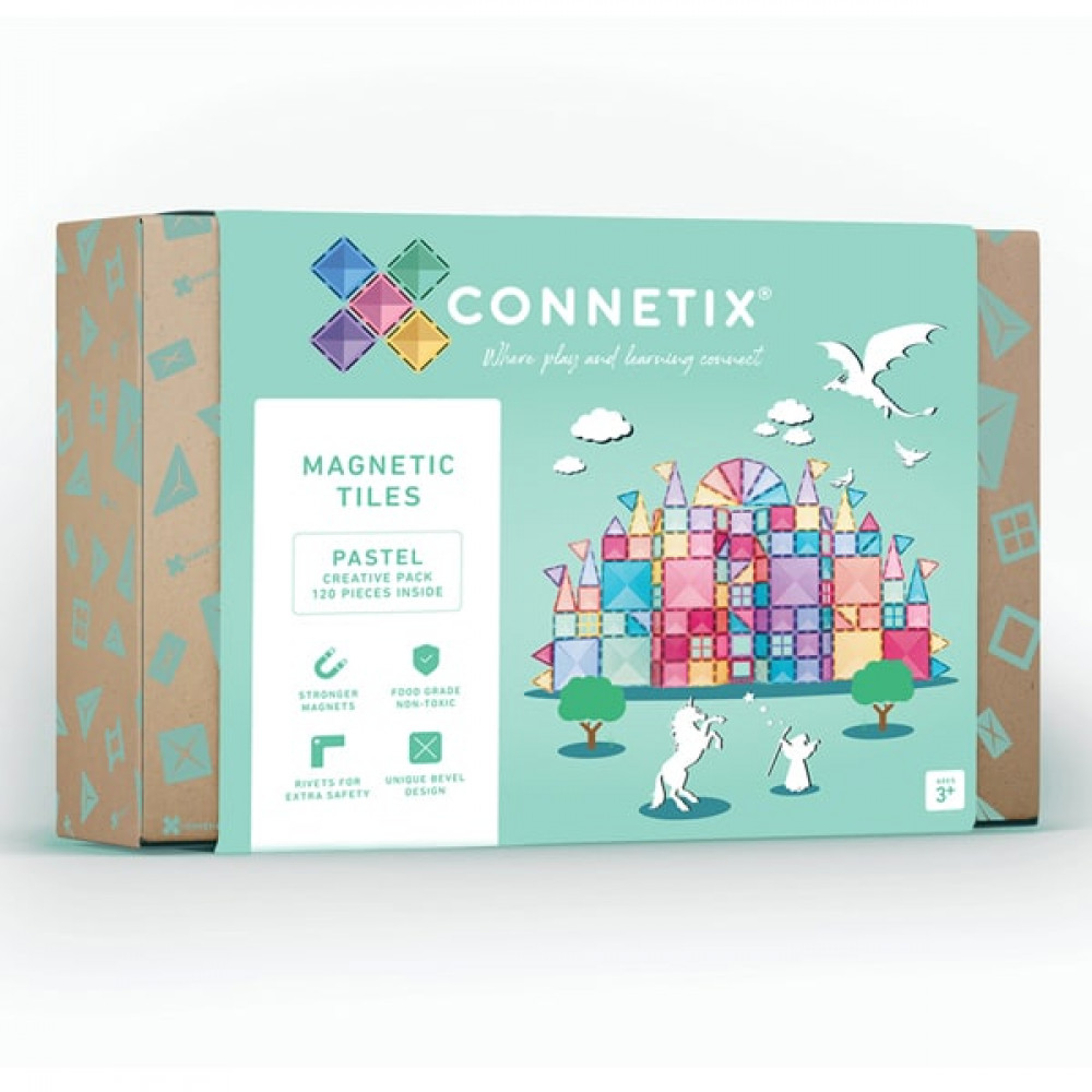 Connetix Pastel Creative Pack Μαγνητικά Τουβλάκια Κατασκευών 120τμχ