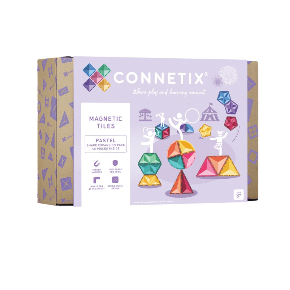 Connetix Pastel Shape Expansion Pack Μαγνητικά Τουβλάκια Κατασκευών 48τμχ.