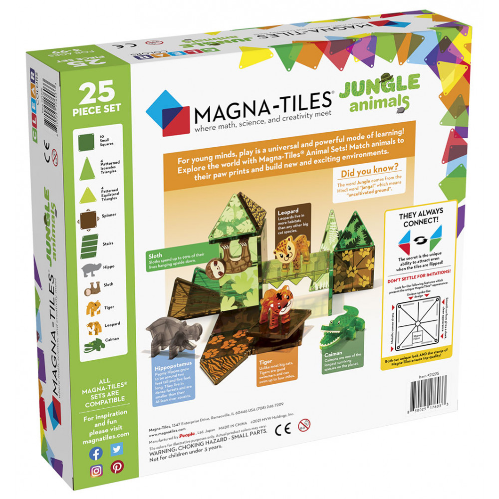 Magna-Tiles Μαγνητικό Παιχνίδι 25 κομματιών Jungle