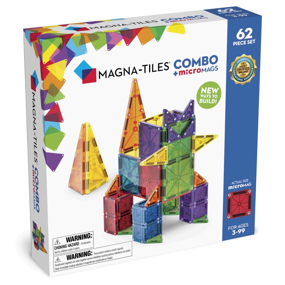 Magna-Tiles Μαγνητικό Παιχνίδι 62 κομματιών Combo