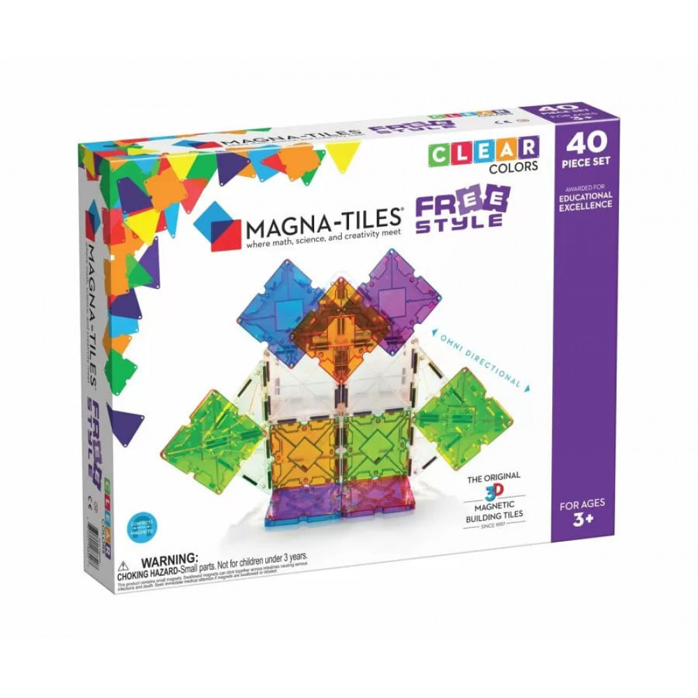 Magna-Tiles Μαγνητικό Παιχνίδι 40 κομματιών Freestyle