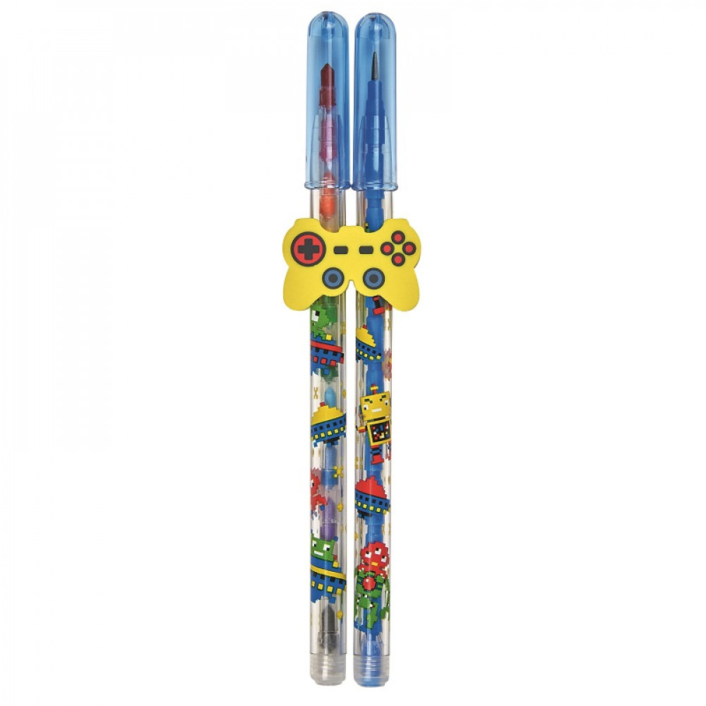 Moses 3-in-1 Stacking Pencils Μολύβια Κηρομπογιές Γόμα (Μπλε)