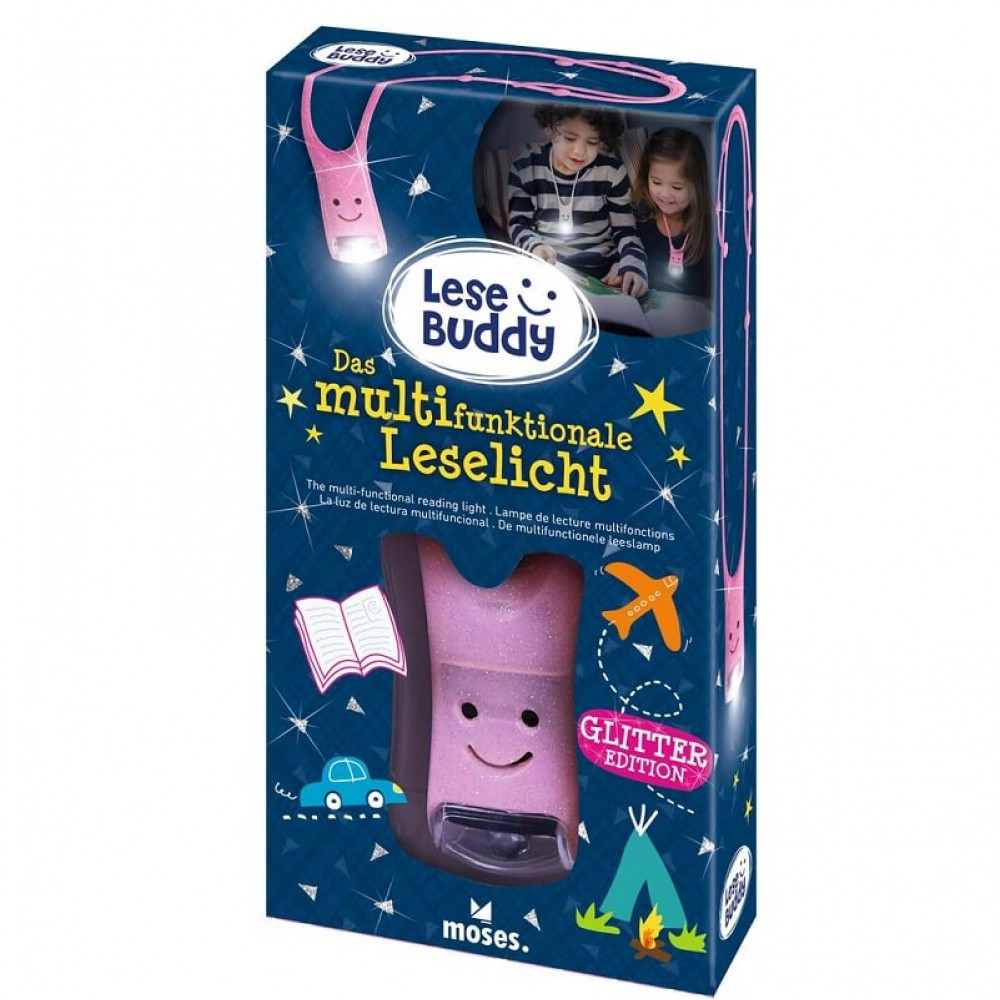 Moses Φωτάκι Διαβάσματος Led Reading Buddy (Glitter Pink)