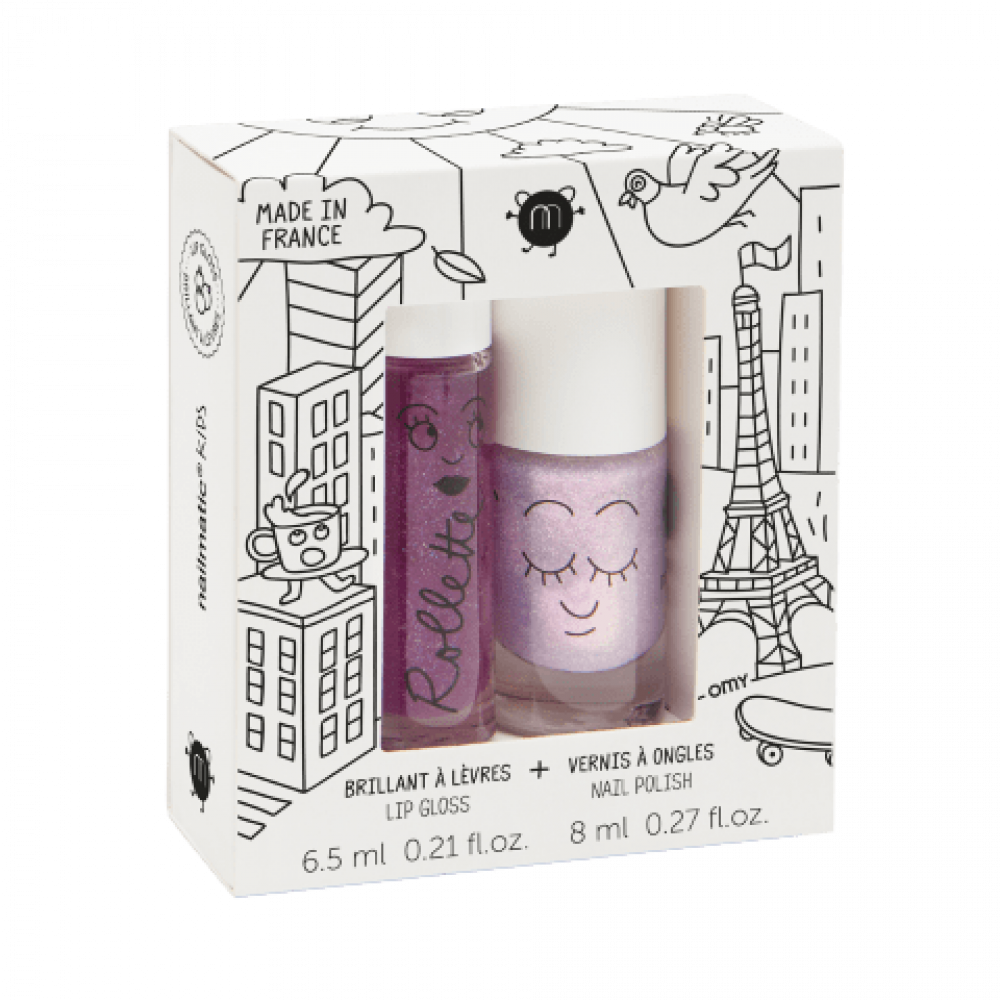 Nailmatic Σετ Lip gloss+βερνίκι νυχιών Lovely City (Mure+Elliot)