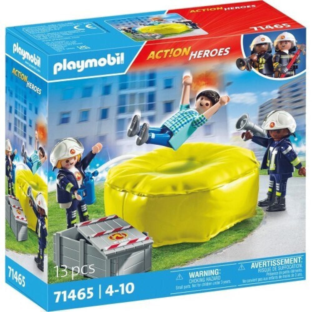 Playmobil Πυροσβέστες με στρώμα διάσωσης (71465)