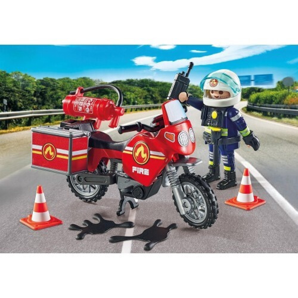 Playmobil Πυροσβέστης με μοτοσικλέτα (71466)