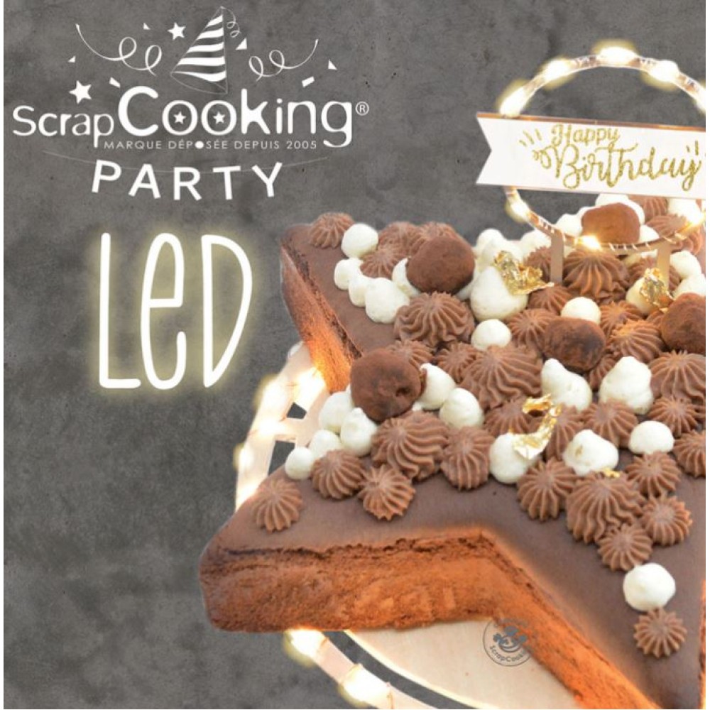 Scrap Cooking Led στολίδι για τούρτα ''Happy Birthday''