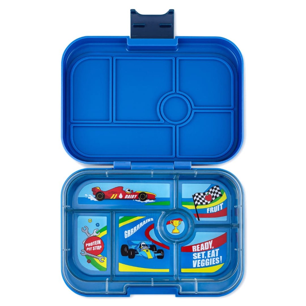 Yumbox Original Φαγητοδοχείο με 6 χωρίσματα (Surf Blue - Race Cars)