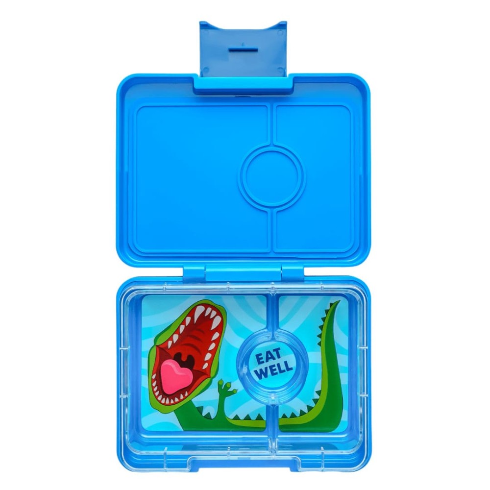 Yumbox Snack Φαγητοδοχείο με 3 χωρίσματα (Surf Blue - Dino)