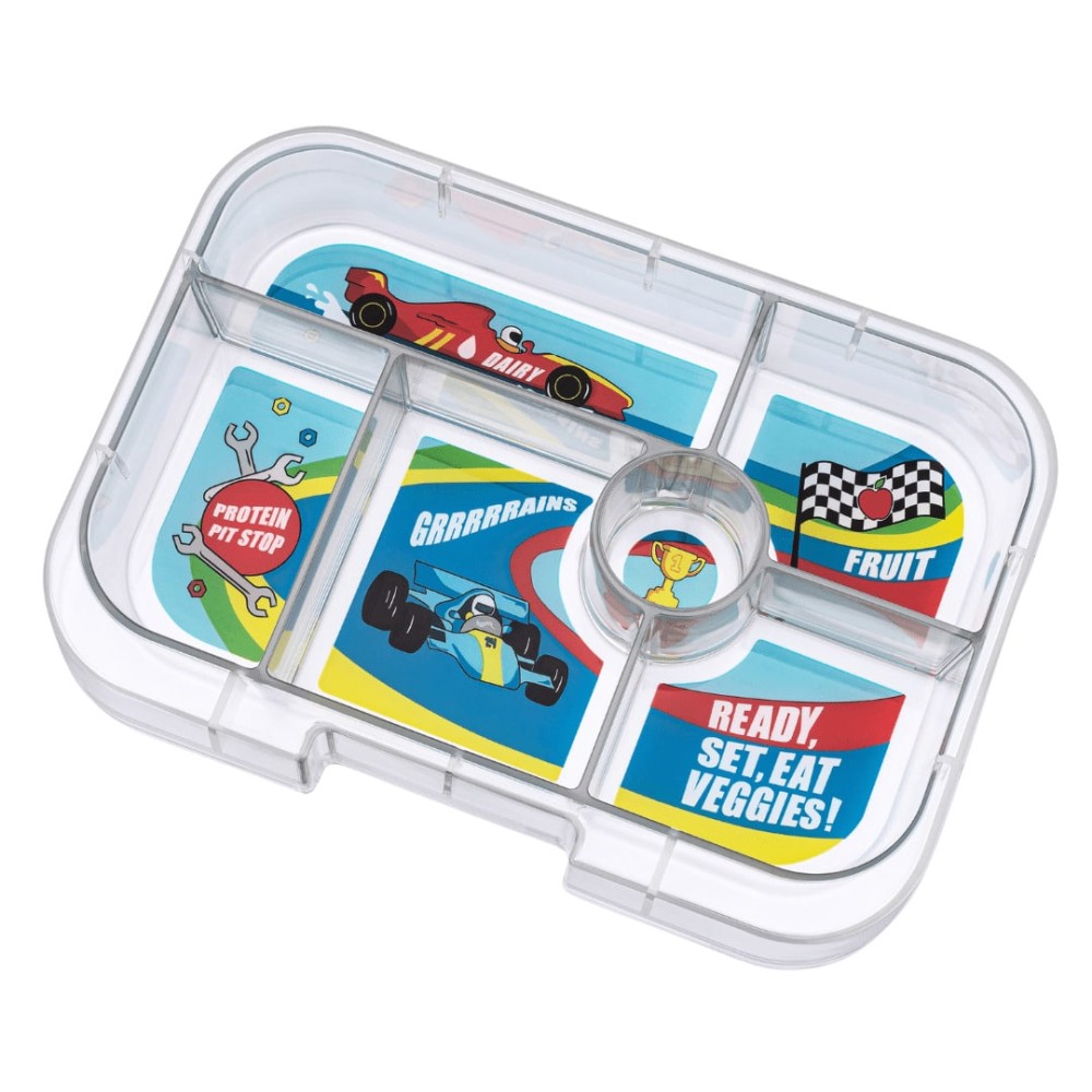 Yumbox Original Φαγητοδοχείο με 6 χωρίσματα (Roar Red - Race Cars)