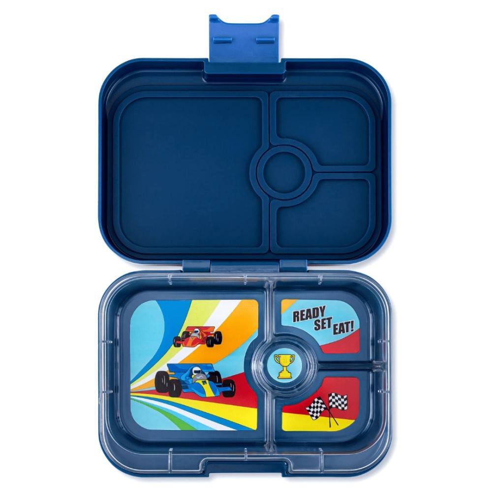 Yumbox Panino Φαγητοδοχείο με 4 χωρίσματα (Monte Carlo Blue - Race Cars)