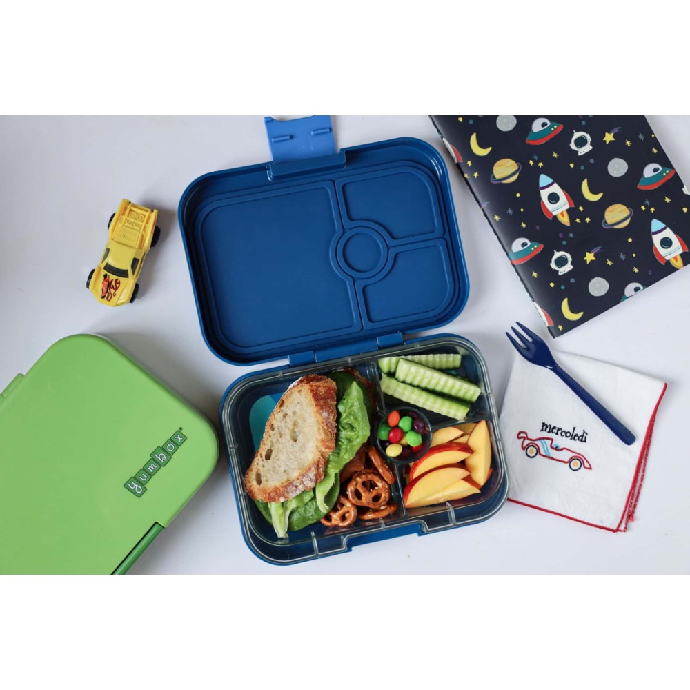 Yumbox Panino Φαγητοδοχείο με 4 χωρίσματα (Monte Carlo Blue - Race Cars)