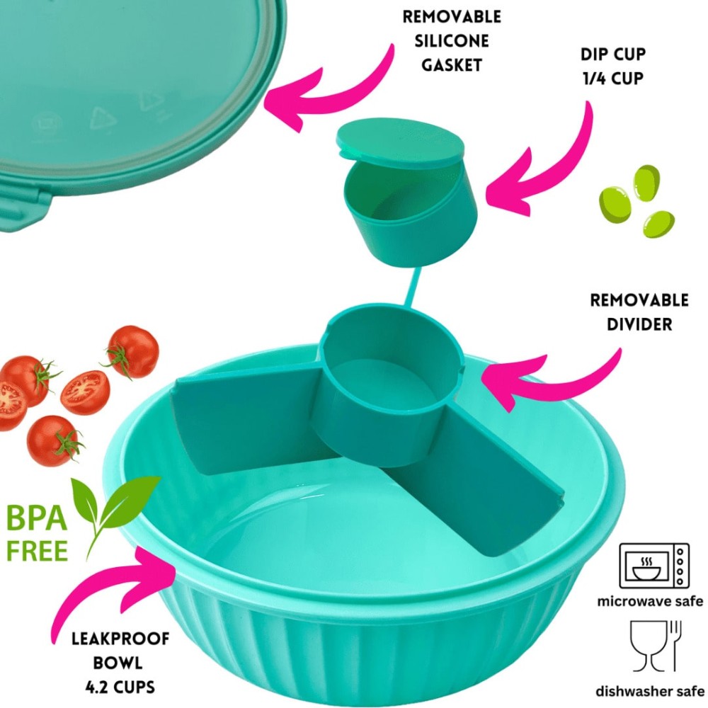 Yumbox Poke Bowl Φαγητοδοχείο με 3 χωρίσματα (Paradise Aqua)