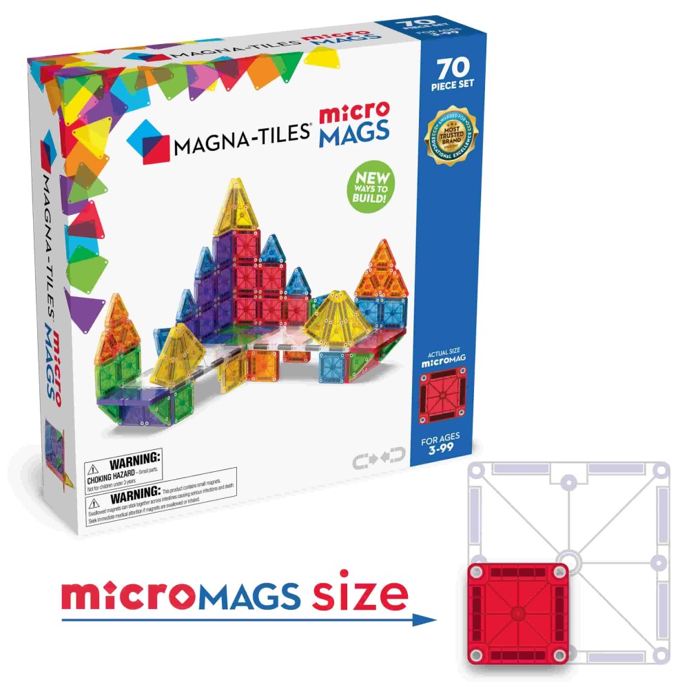 Magna-Tiles Μαγνητικό Παιχνίδι 70 κομματιών microMAGS Deluxe