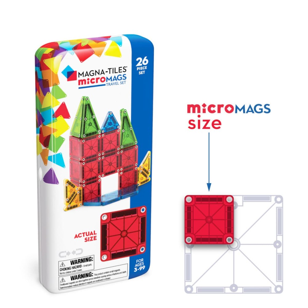 Magna-Tiles Μαγνητικό Παιχνίδι 26 κομματιών microMAGS Travel