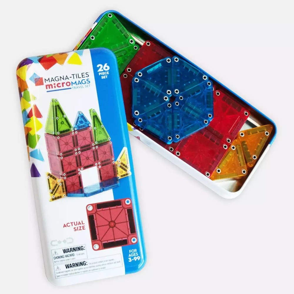 Magna-Tiles Μαγνητικό Παιχνίδι 26 κομματιών microMAGS Travel