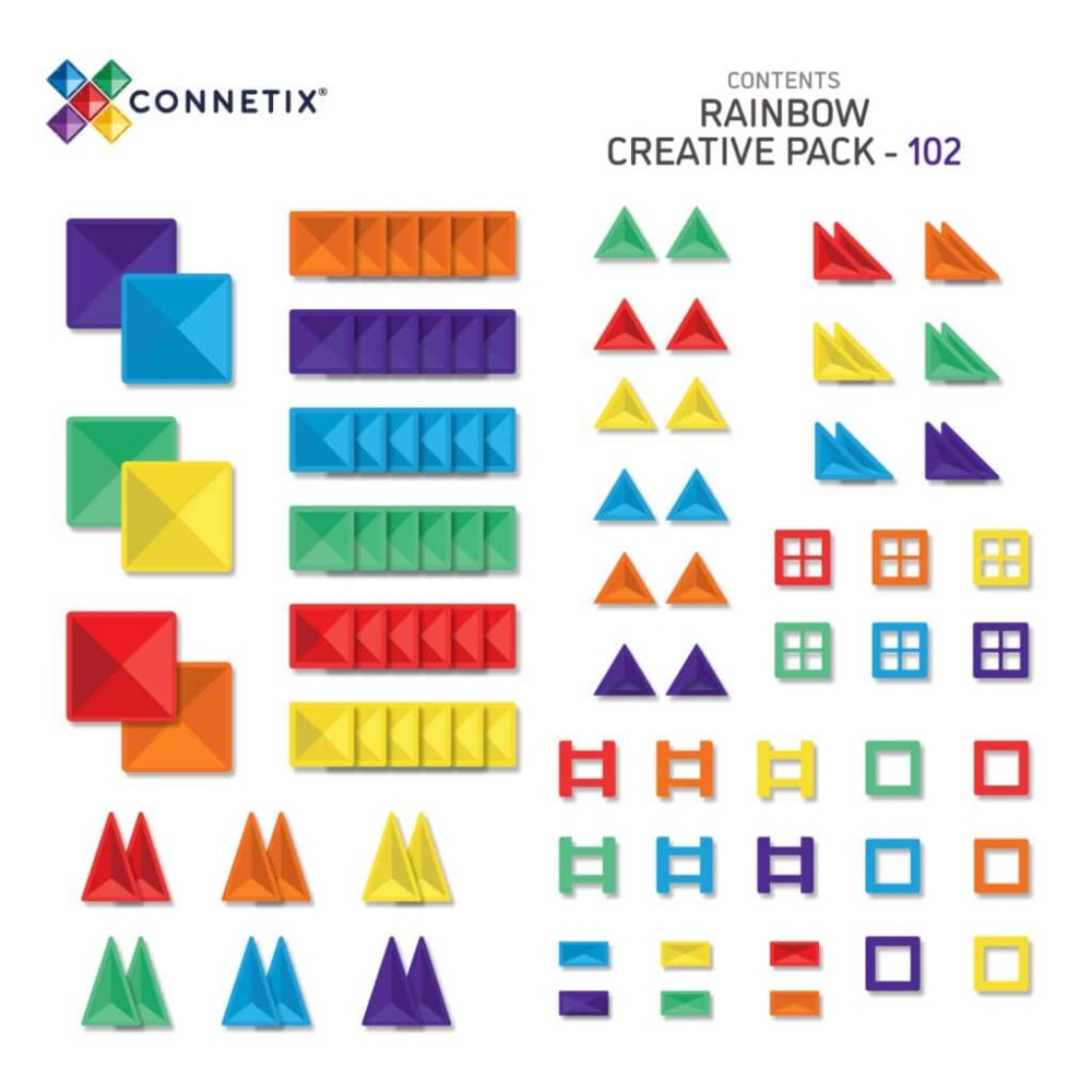 Connetix Rainbow Creative Pack Μαγνητικά Τουβλάκια Κατασκευών 102τμχ.