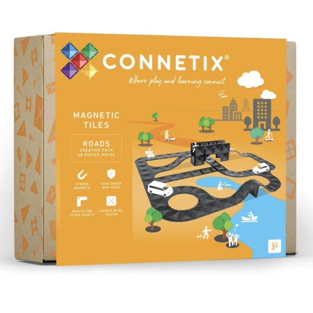 Connetix Creative Roads Pack Μαγνητικά Τουβλάκια Κατασκευών 48τμχ.