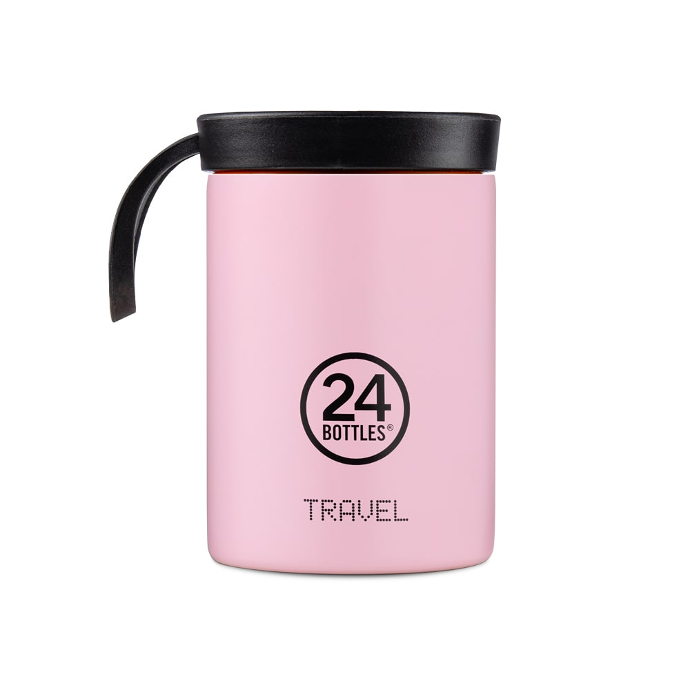 24Bottles Travel Snack Pot Ανοξείδωτο Φαγητοδοχείο Θερμός 0.35lt (Candy Pink)