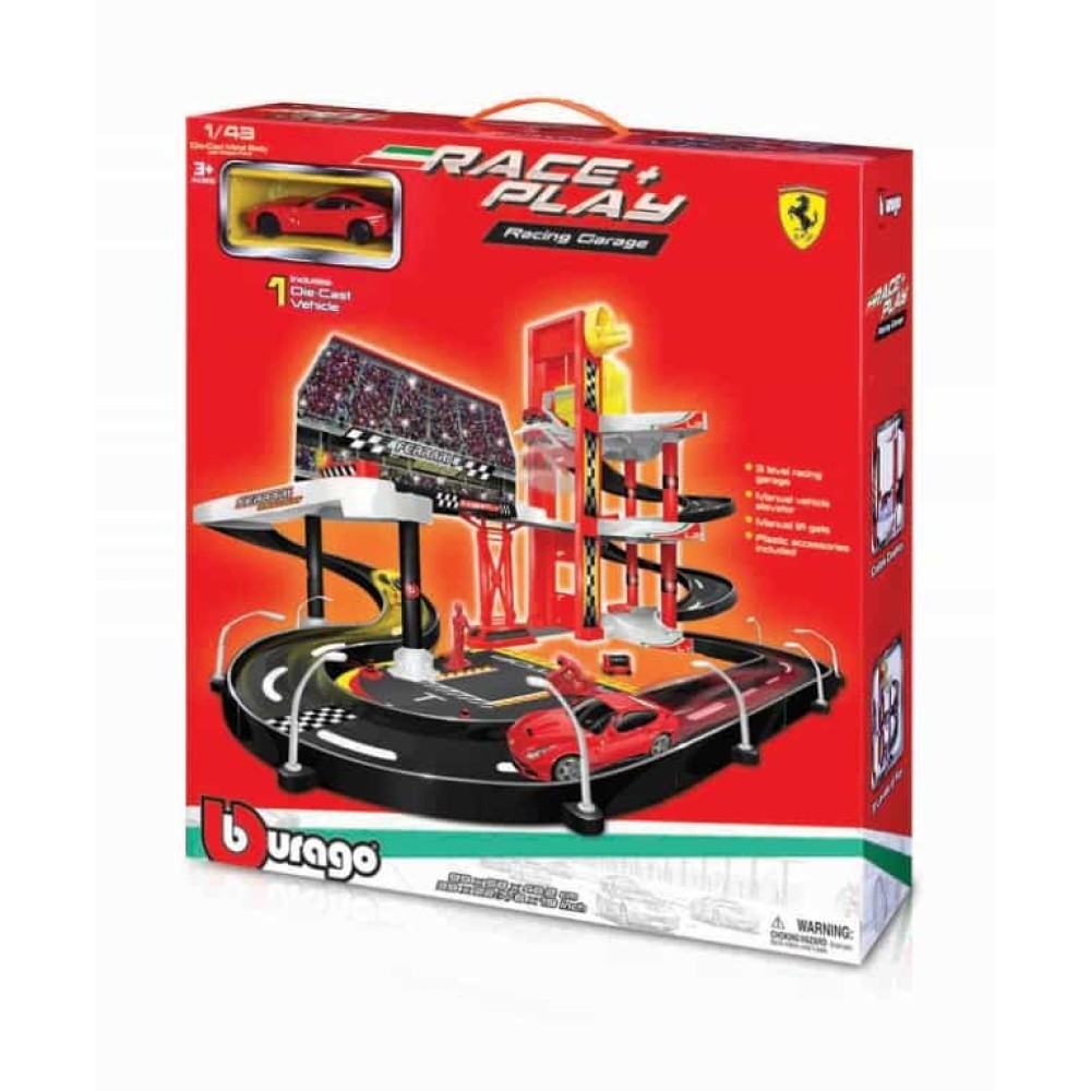 Bburago Ferrari Race+ Play Racing Garage 1/43